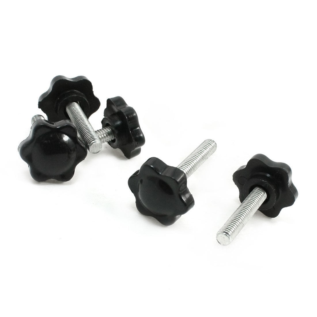 M6 x 30mm Thread 25mm Diameter Antislip Grip Star Shape Head Clamping Knob 5Pcs