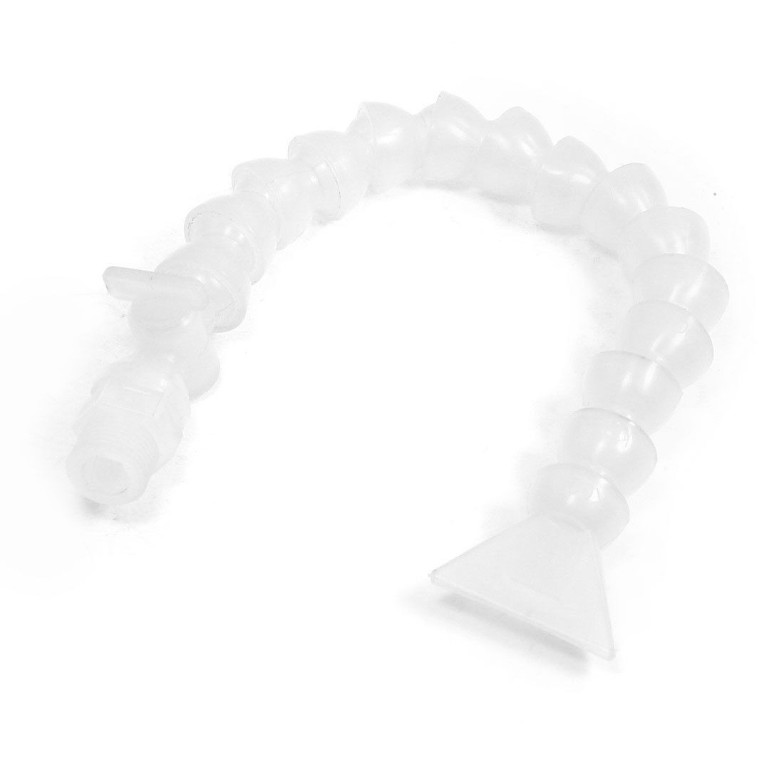 15" Long 1/2" Thread Flat Nozzle Flexible Plastic Water Oil Coolant Pipe Clear