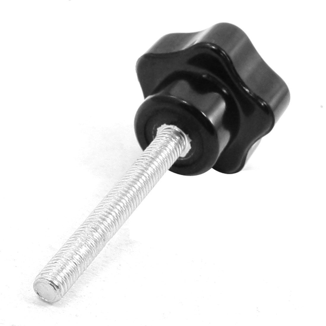 Machine Spare Part 5mm Male Thread 59mm High Star Knob Black