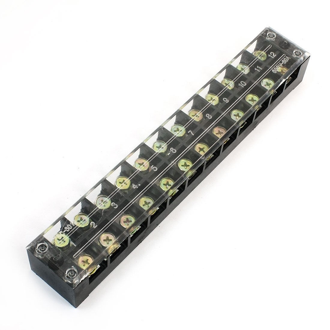Dual Row 12 Positions Screw Terminal Barrier Block 600V 60A