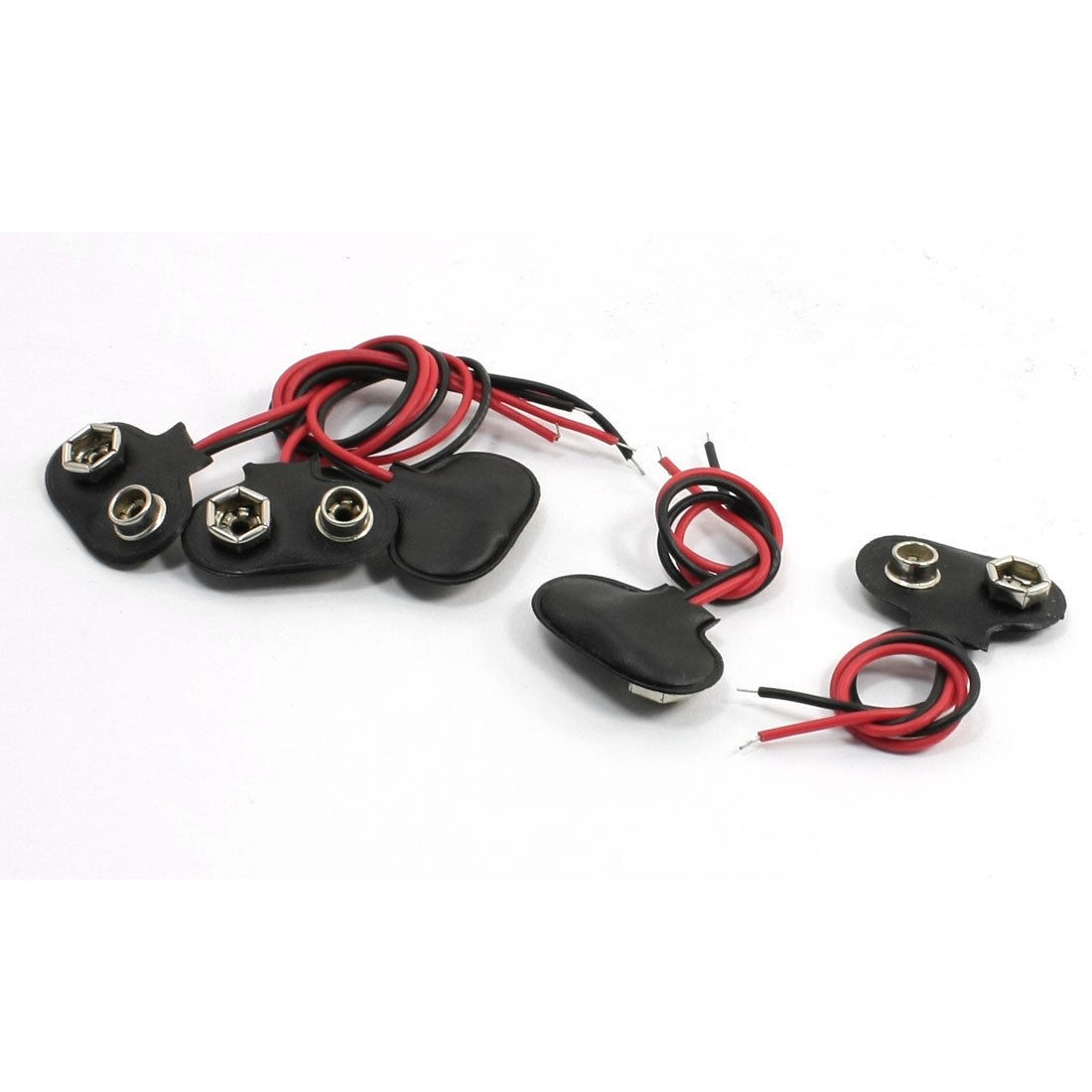 T Type Double Cable Connection 9V Battery Clips Connector Buckle 5Pcs