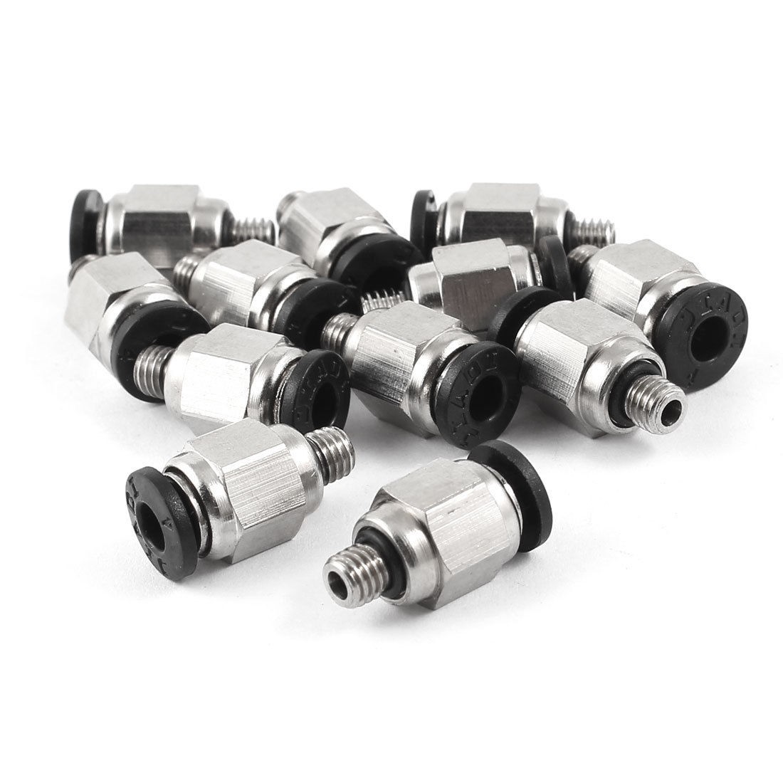 12 Pcs M5 Male Thread to 4mm Hole Tube Push in Connect Straight Quick Fittings