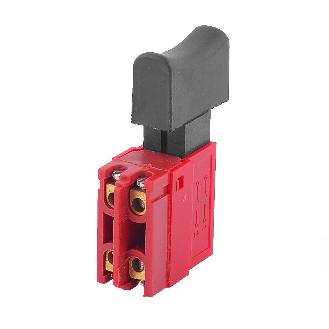 AC250V 8A 125V 16A Normal Open DPST Momentary Trigger Switch Black Red
