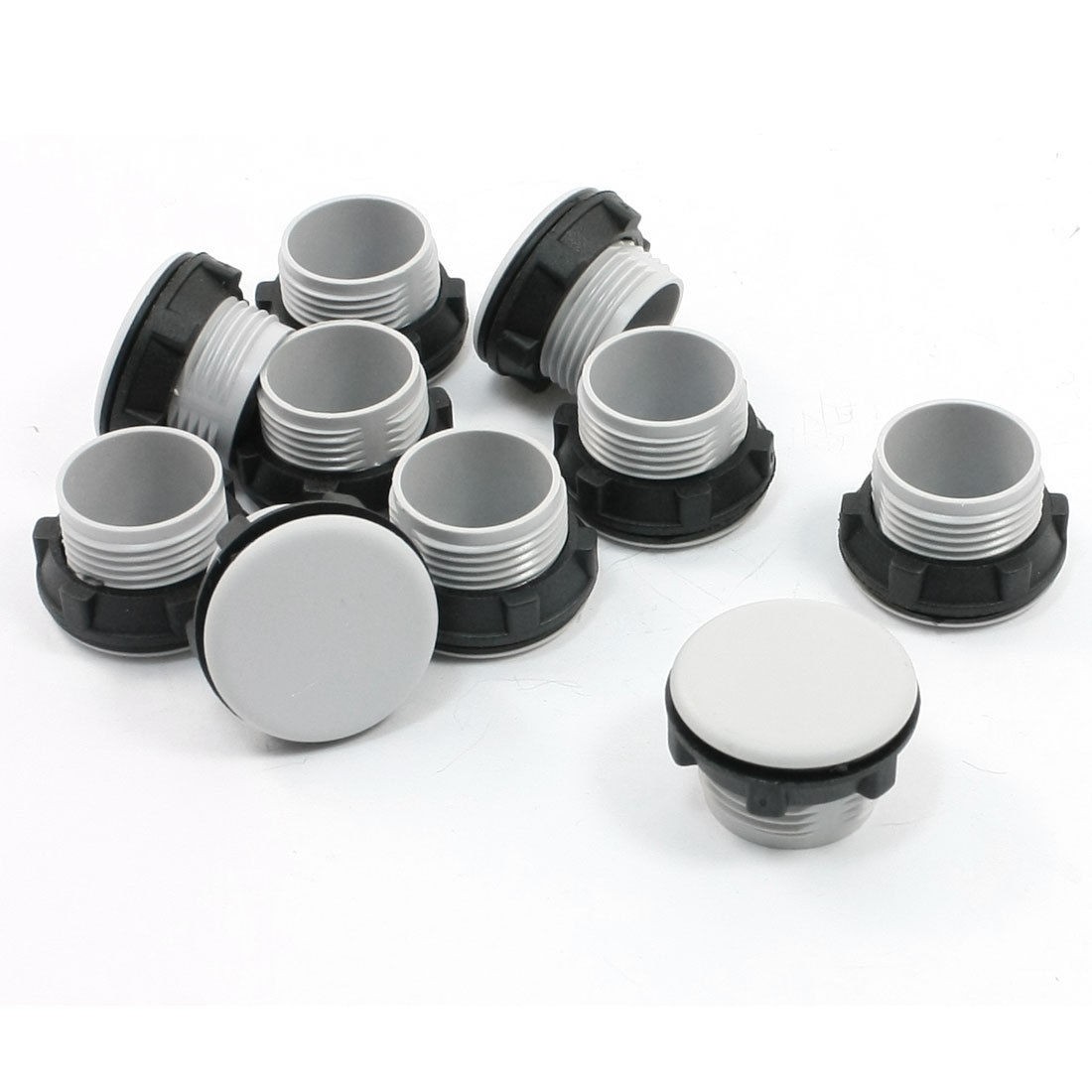 Plastic Panel Plug for 22mm Mount Hole Push Button Switch Black Gray 10 Pcs