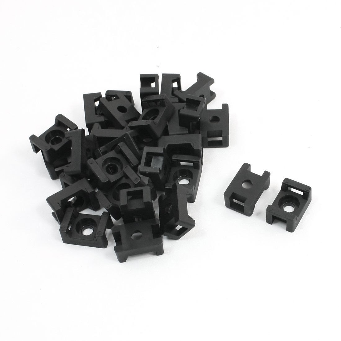 30 Pcs 5.5mm Width Wire Cable Tie Holder Black Plastic Mounting