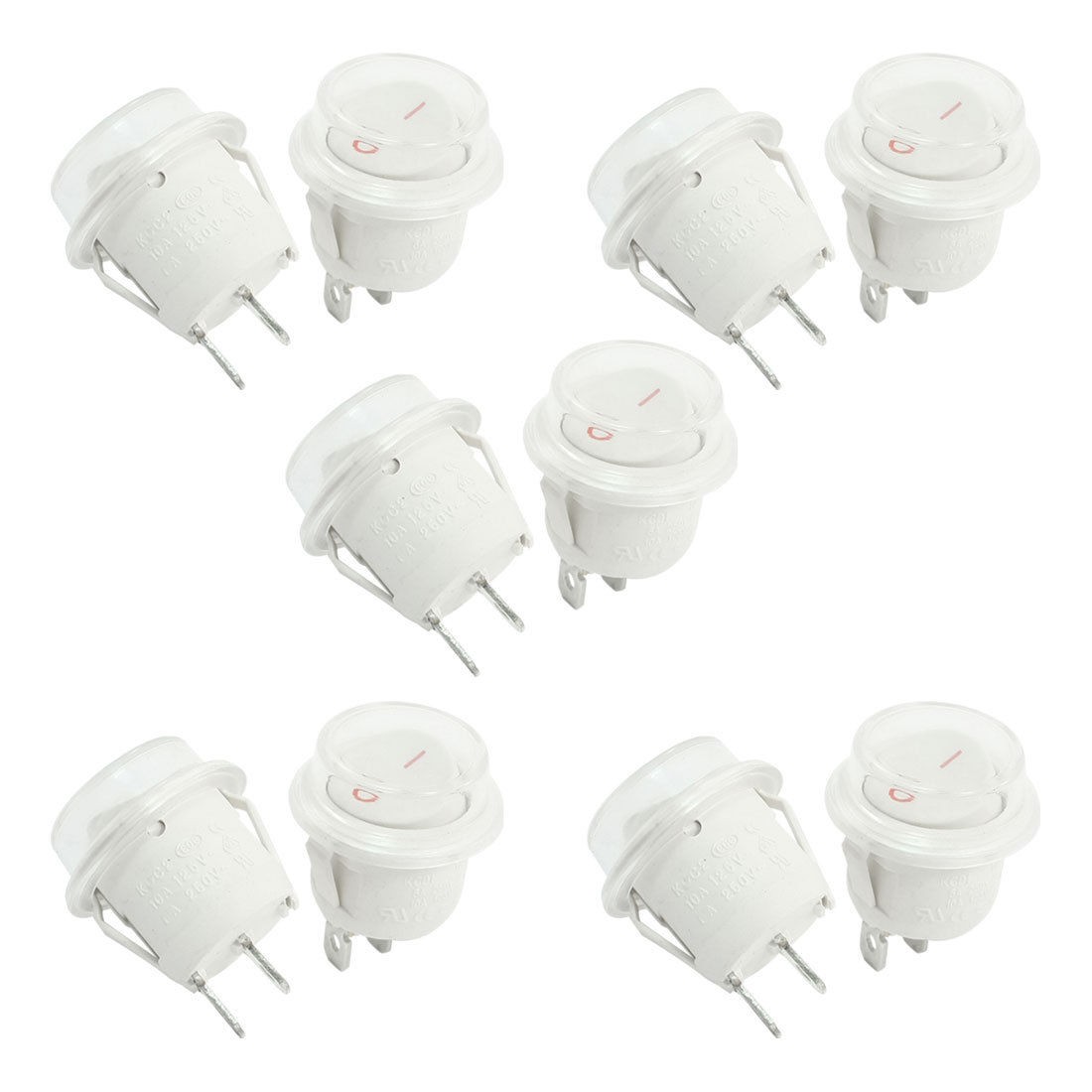 10 Pcs Panel Mount 2 Pin SPST Waterproof Rocker Switches 6A 250VAC 10A 125VAC
