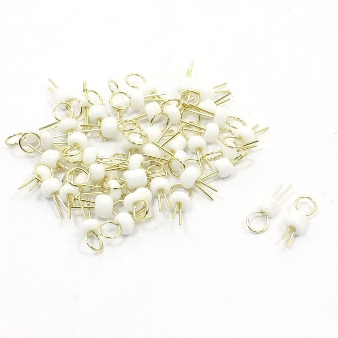 PCB Breadboard 3.2mm Dia Ring Head Electronic Test Pin White 50 Pcs