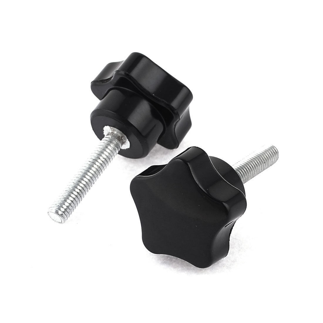M6 x 30mm Male Metal Screw Plastic Clamping Knob Grip Handle 2 Pcs