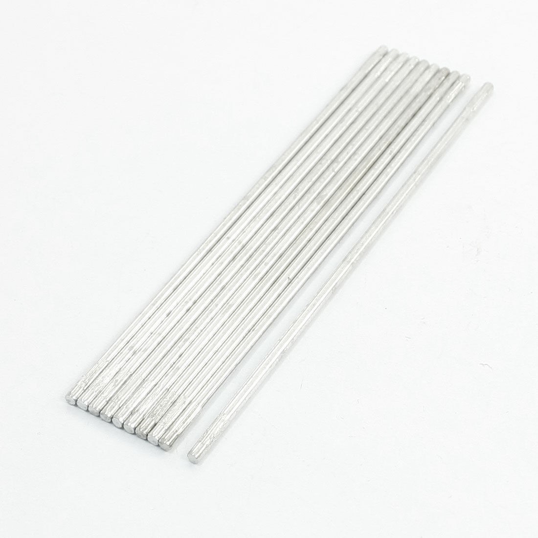 10 Pcs Silver Tone Metal 95x2mm Round Rod for RC Car Toys