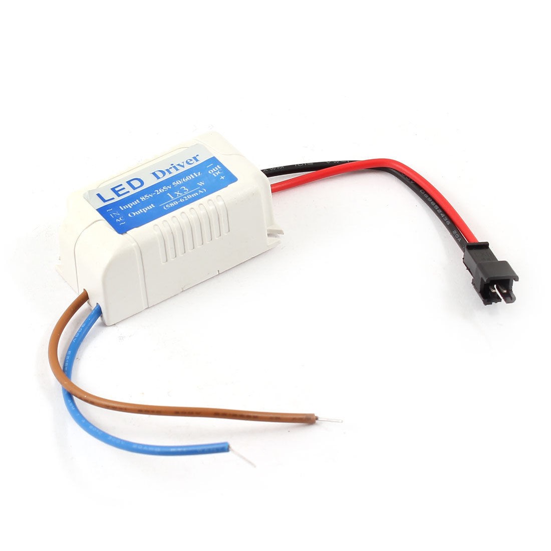 White Power Supply Driver AC 85-265V  580-620mA for 1 x 3W LED Light
