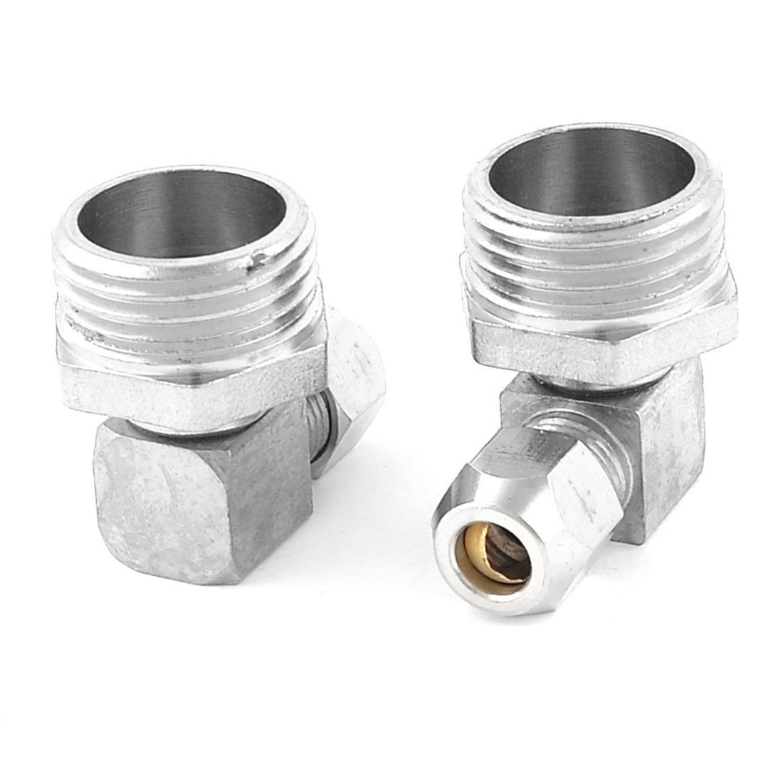 2 Pcs 1 2" PT Male to 6mm Elbow Quick Coupler Air Fitting Right Angle Connector