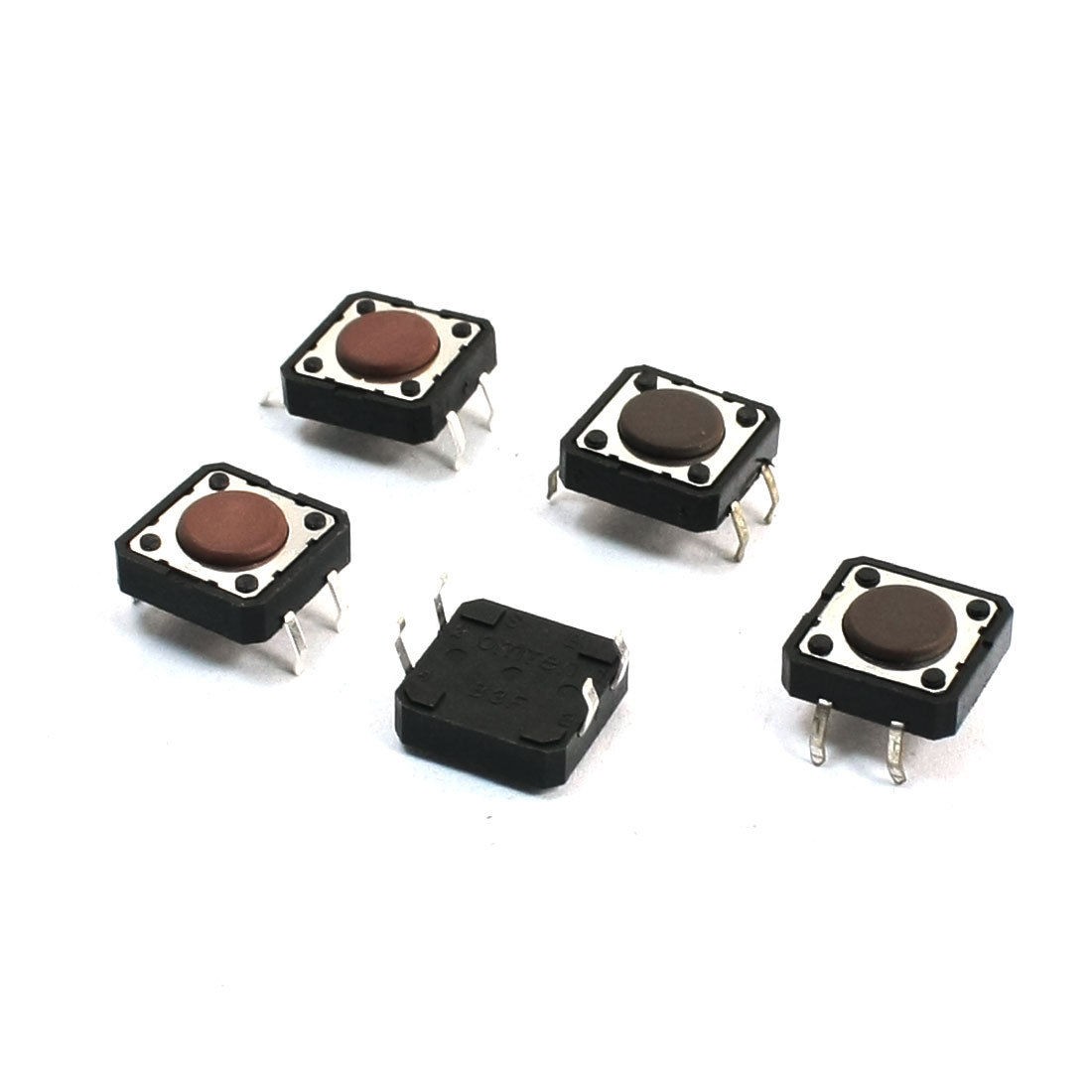 5Pcs 4 Pin Momentary Action PCB Tactile Push Button Switches 12x12x4.3mm