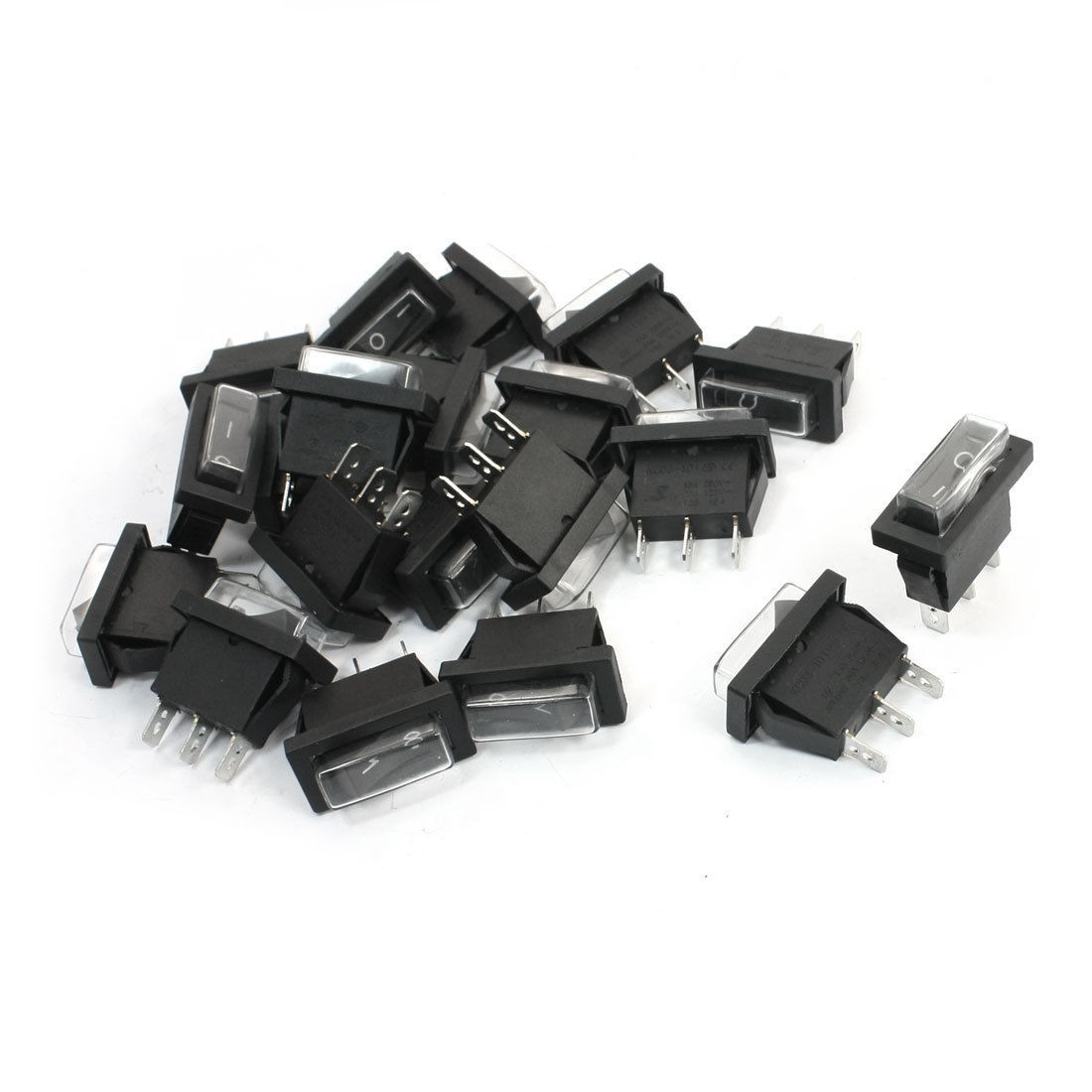 20Pcs 3Pin On/Off SPDT Black Button Waterproof Snap in Boat Rocker Switches