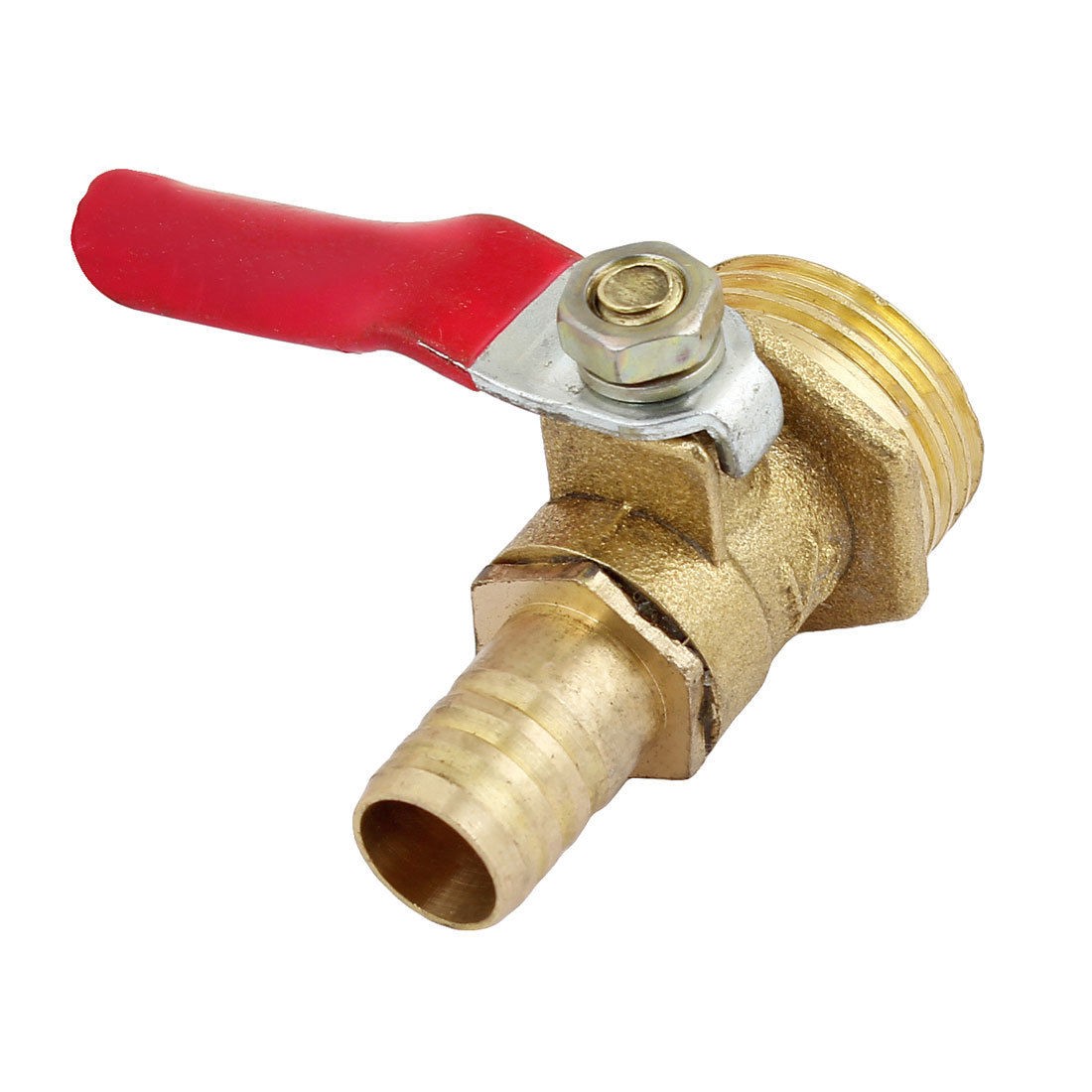 5mm Hose Barb to 1/2" PT Male Thread Brass Inline Ball Valve Fuel Shut Off