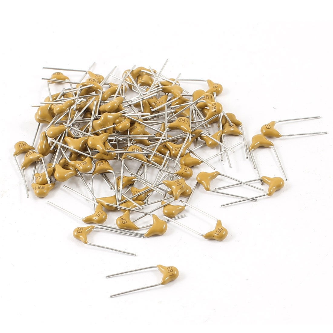 680PuF 50V 2 Pin Radial Type Multilayer Ceramic Chip Capacitors 100Pcs