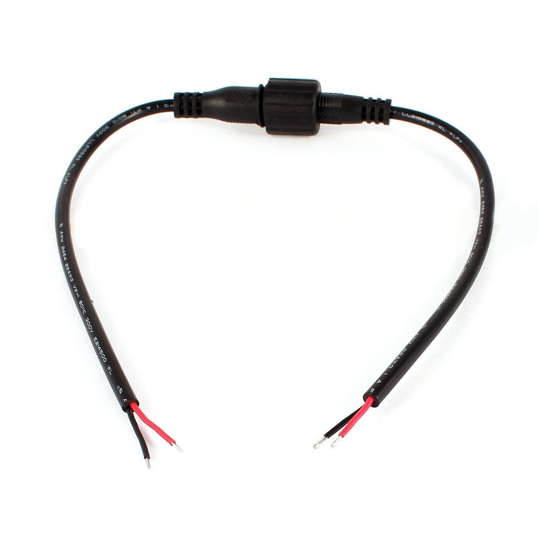 LED Striplight Waterproof Power Connector Cable DC 5.5mmx2.1mm Black 40cm/16Inch