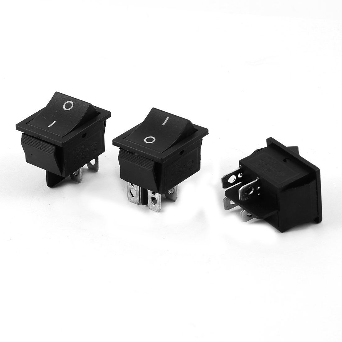 3 PCS DPST 4 Pin 2 Way Black Boat Rocker Switch 16A/250V 20A/125V AC