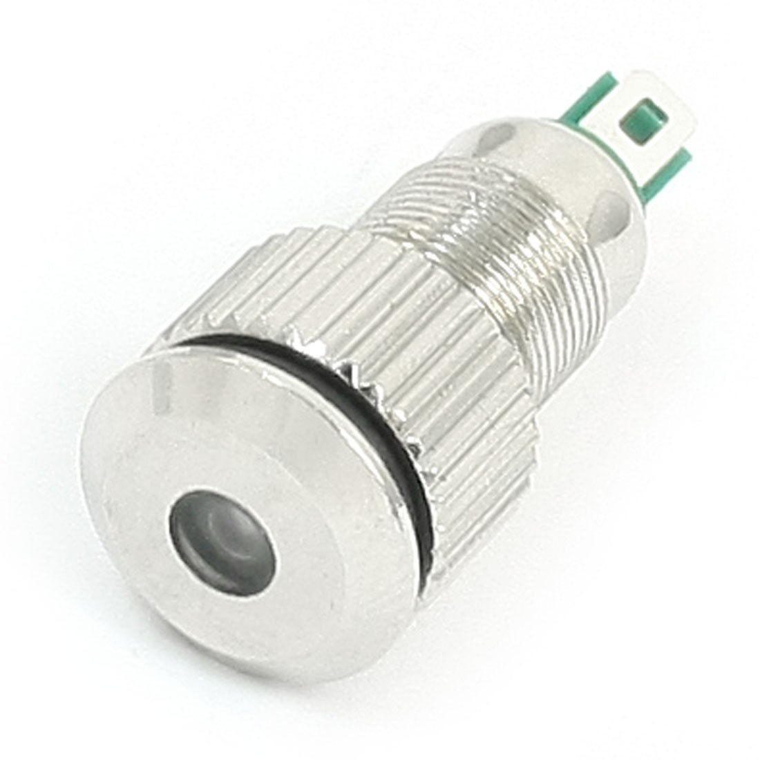 DC 24V 8mm Thread Dia Metal Green LED Indicator Light Signal Lamp