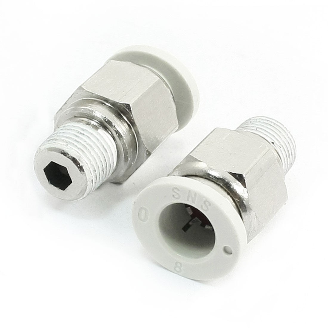 3 8"x5 16" One Touch Air Pneumatic Tube Push in Male Quick Fittings 2 Pcs