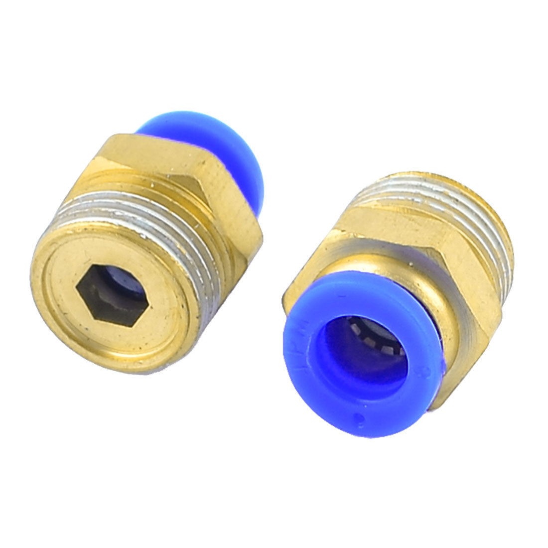 8mm x 3 8" PT Threaded Pneumatic Straight Quick Joint Connector Coupler 2pcs