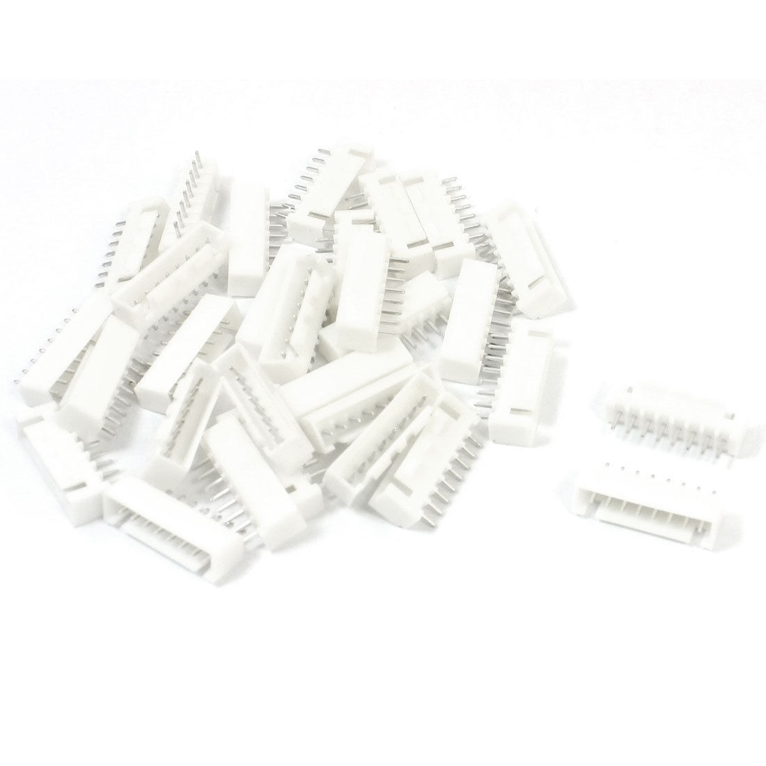 2 54mm Pitch 8pin Straight Pins White PCB Mount Header Socket 30 Pcs