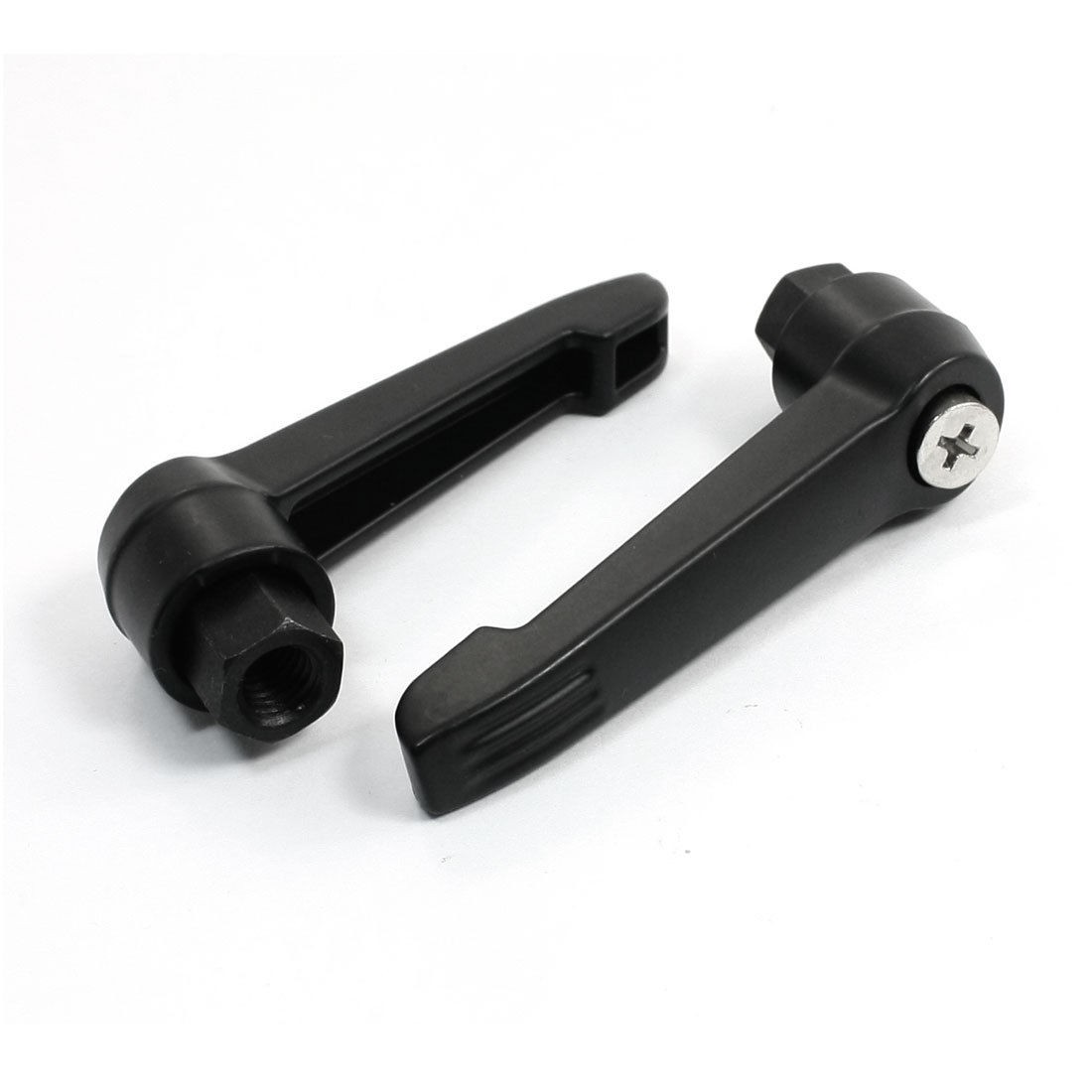 2Pcs Machinery M8 Female Thread Adjustable Metal Handle Lever Black
