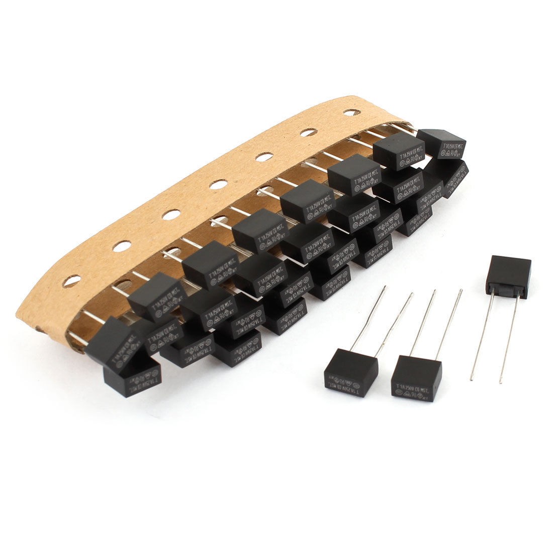 30 Pcs 250V 1A Slow Blow Type DIP Radial Lead Micro Fuse 7.5x8x4mm