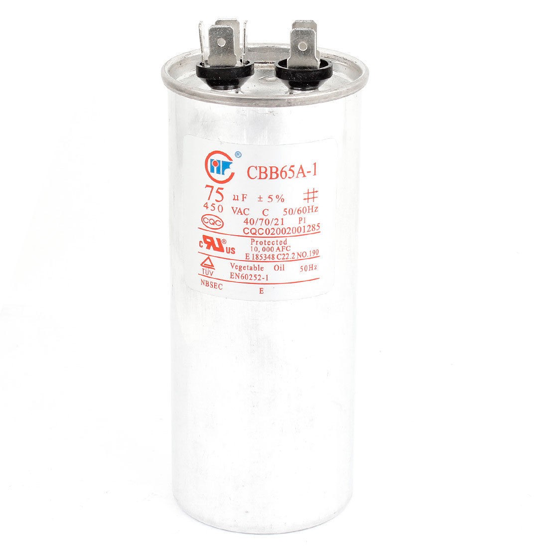 AC450V 75uF Cylinder Shape 6P Terminal Anti Explosion Motor Capacitor CBB65A-1