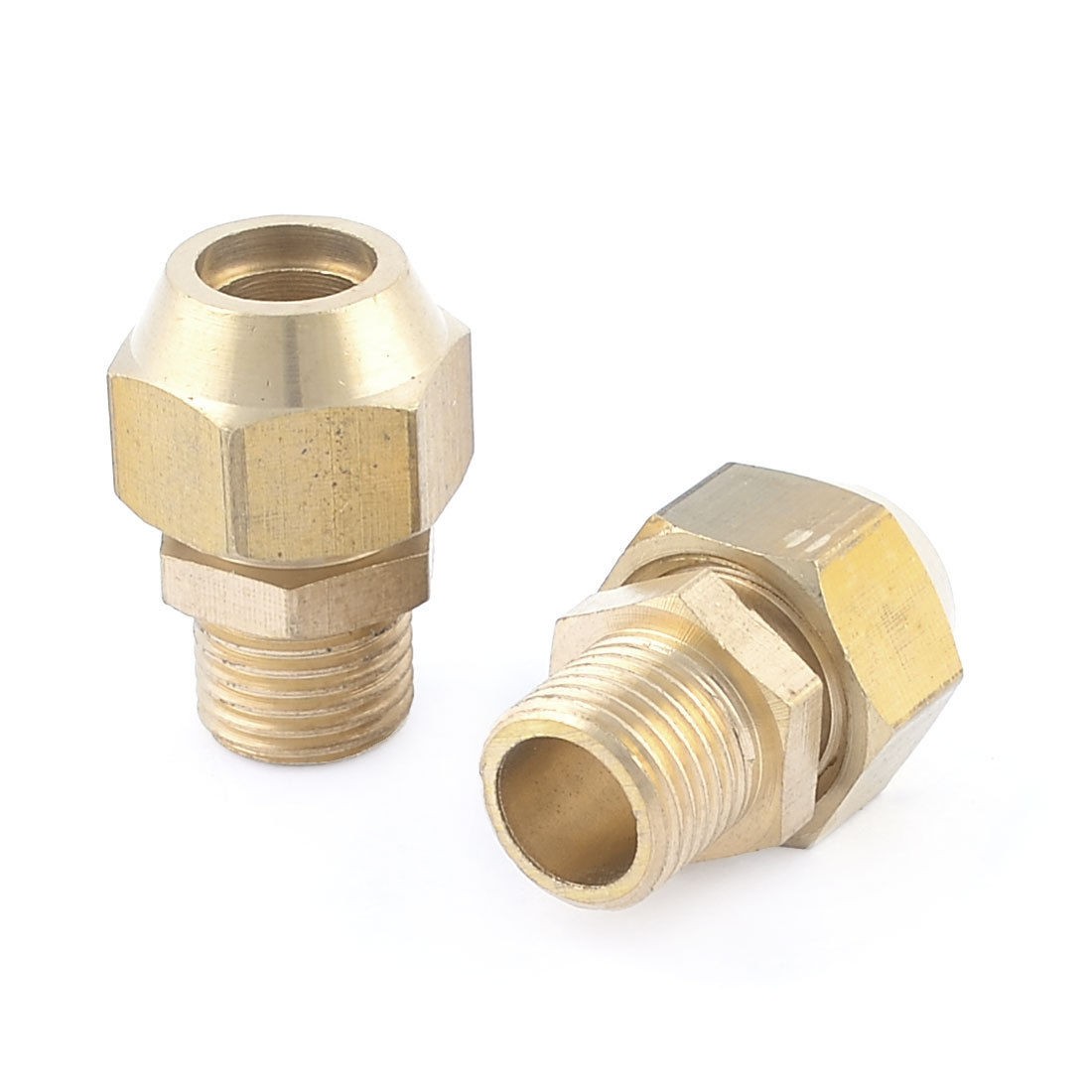 1 4"PT Male Thread 2 5" Tube Brass Pneumatic Air Quick Coupler Connector 2pcs