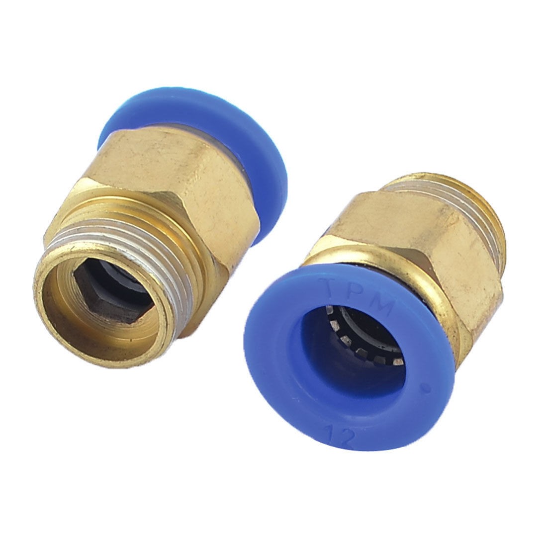 3 8" PT Male Thread to 12mm Hole Straight Push in Pneumatic Quick Coupler 2pcs