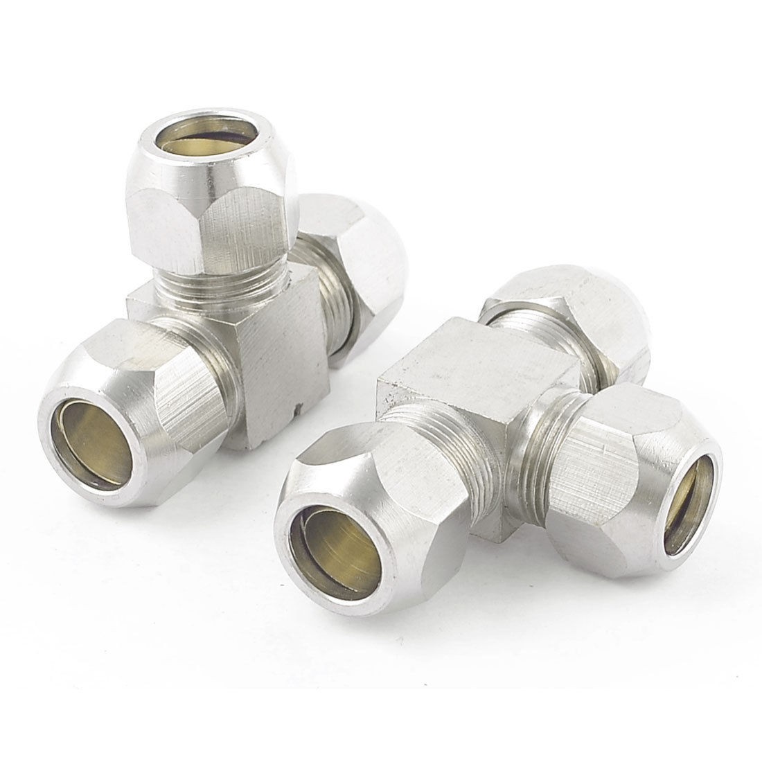 2 Pcs 10mm Tube Pneumatic Hose Air Fitting Tee Quick Connector Couplers