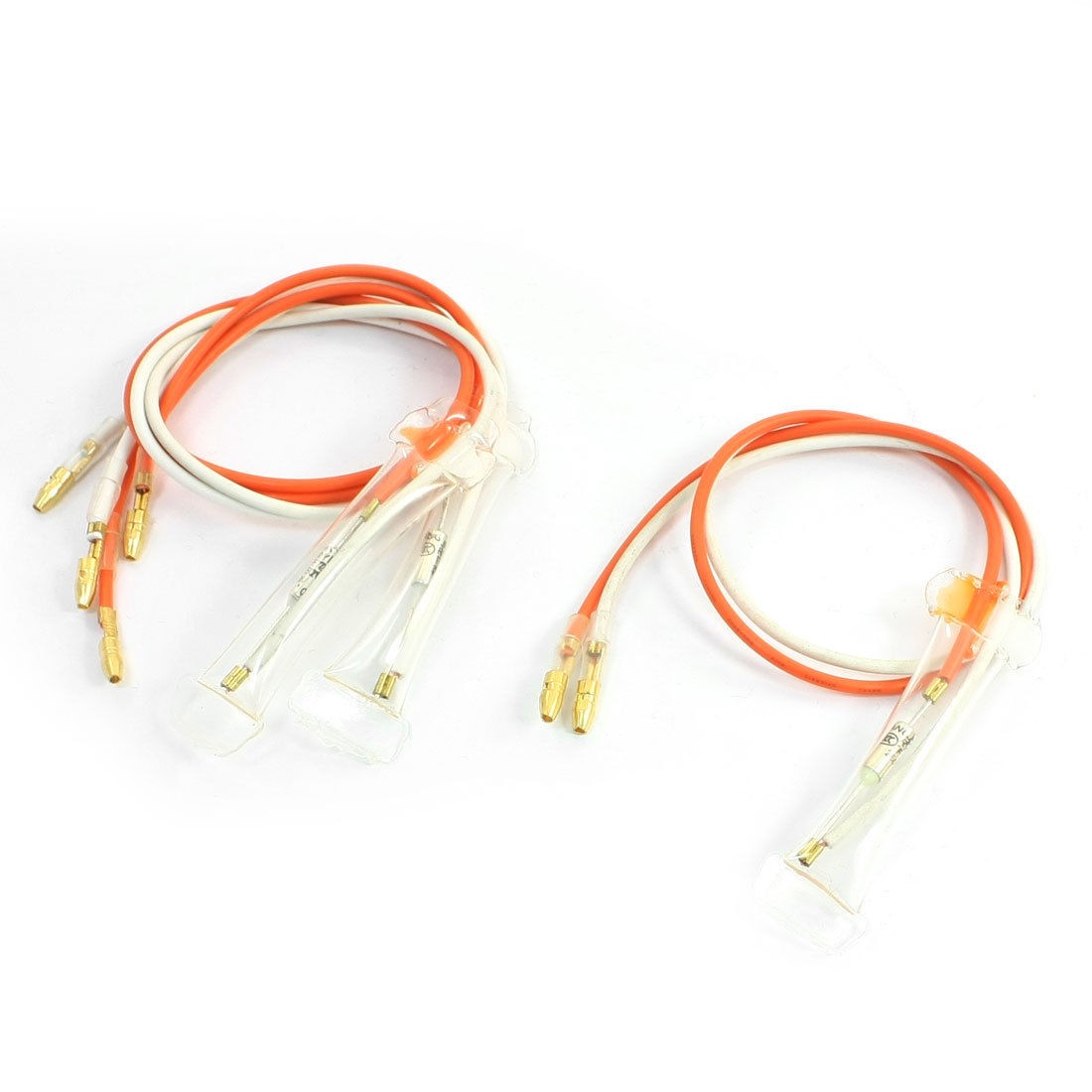 3 Pcs 250V 10A 72 Celsius White Orange Cable Thermal Fuse for Refrigerator