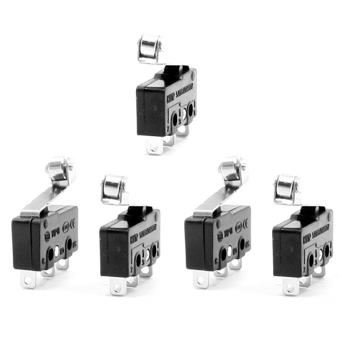 5 Pcs Micro Limit Switch Metal Roller Arm Subminiature SPDT Snap Action LOT