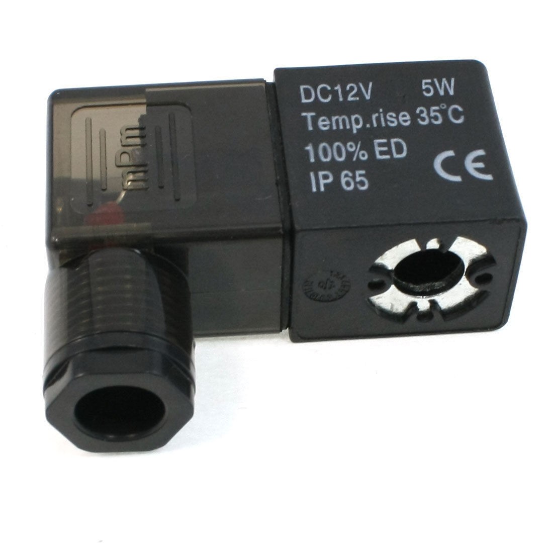 Black Plastic Housing Pneumatic Solenoid Valve Coil DC 12V 5W