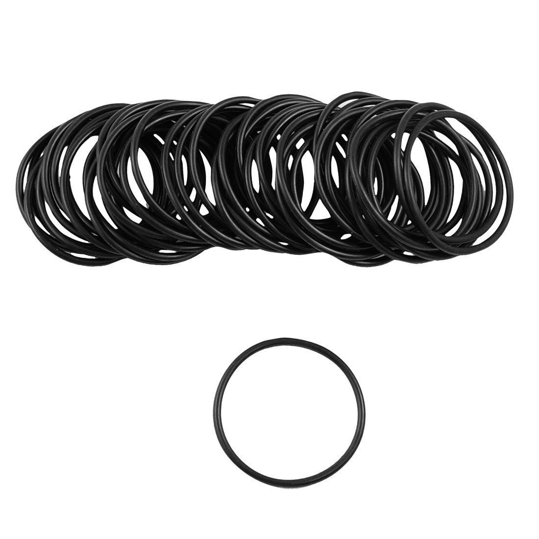 50 x Black 36mm OD 2mm Thickness Nitrile Rubber O-ring Oil Seal Gaskets