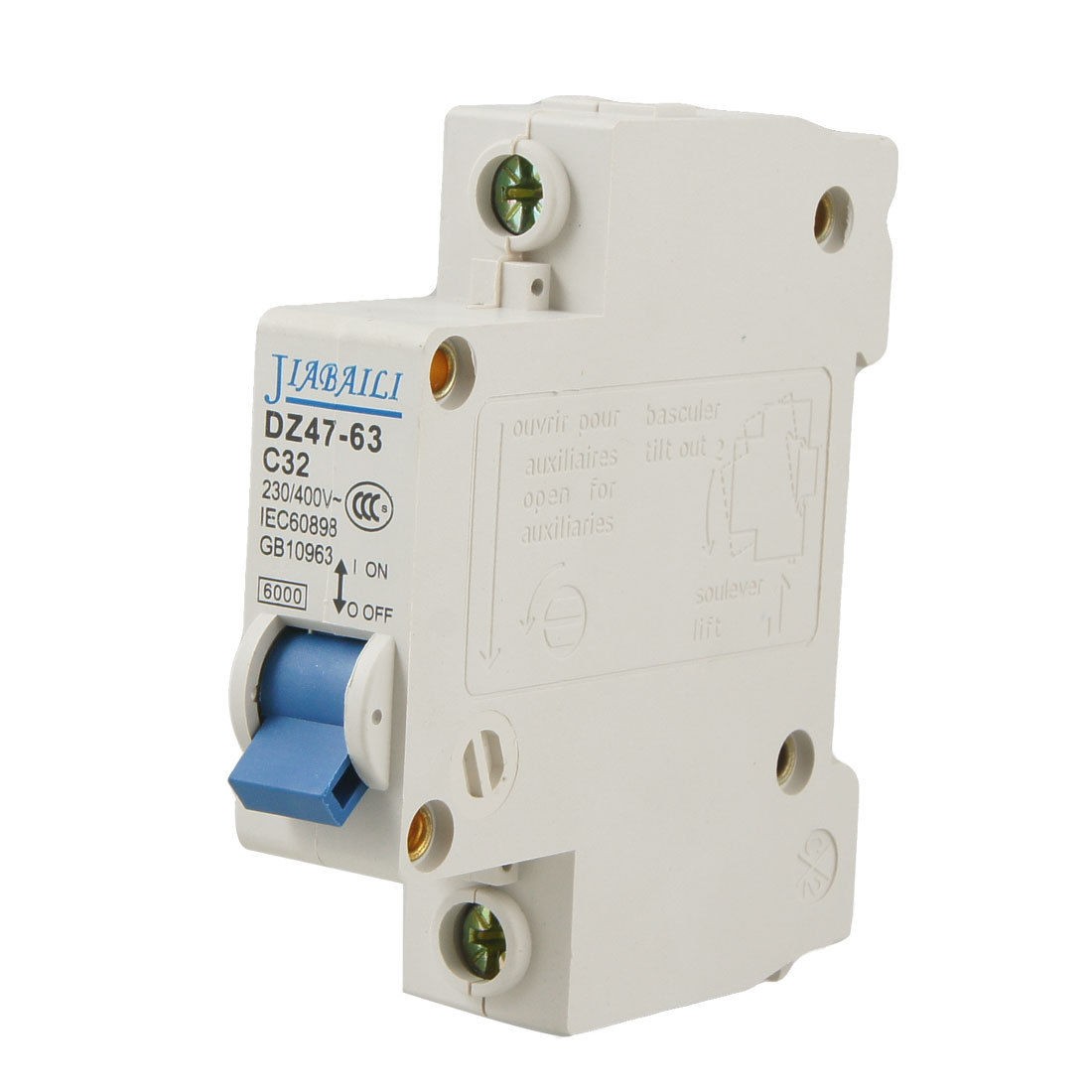 DZ47-63 C32 32A 230/400VAC 6000A 1 Pole Electrical Circuit Breaker