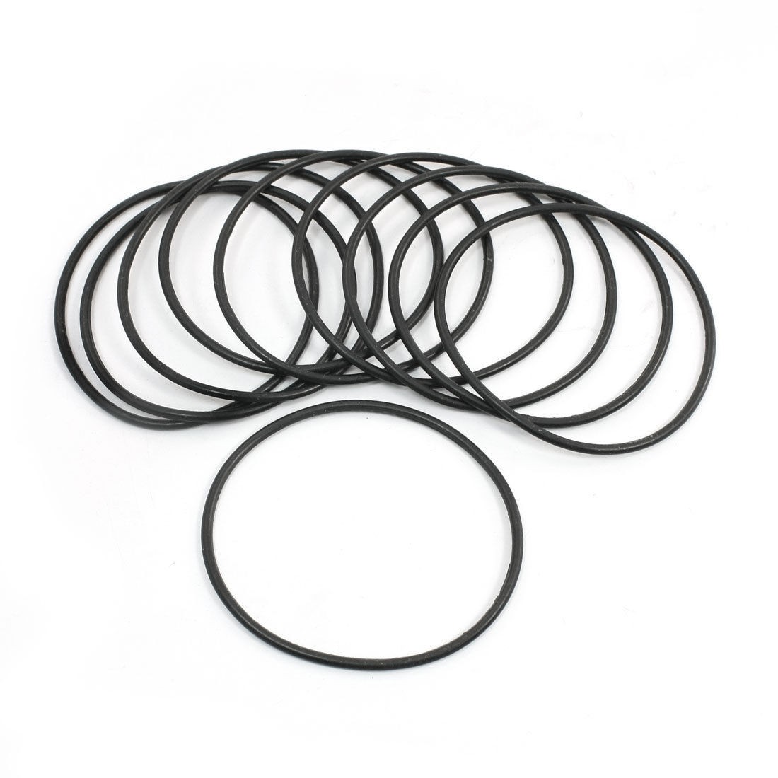 76.3mm x 2.65mm Black Rubber Oil Seal Filter Rings Washers Gaskets 10Pcs