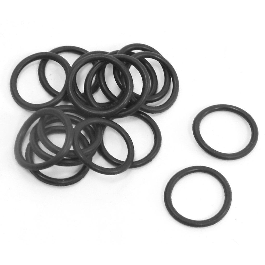 20pcs Black 14mm x 11mm x 1.5mm Rubber O Ring Oil Seal Sealing Gaskets