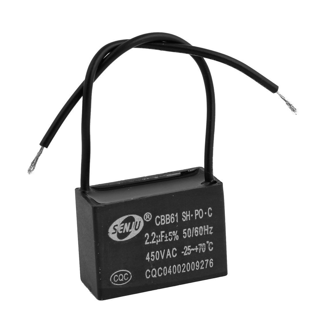 CBB61 450VAC 2.2uF 5% 2 Wire Polypropylene Film Motor Run Capacitor
