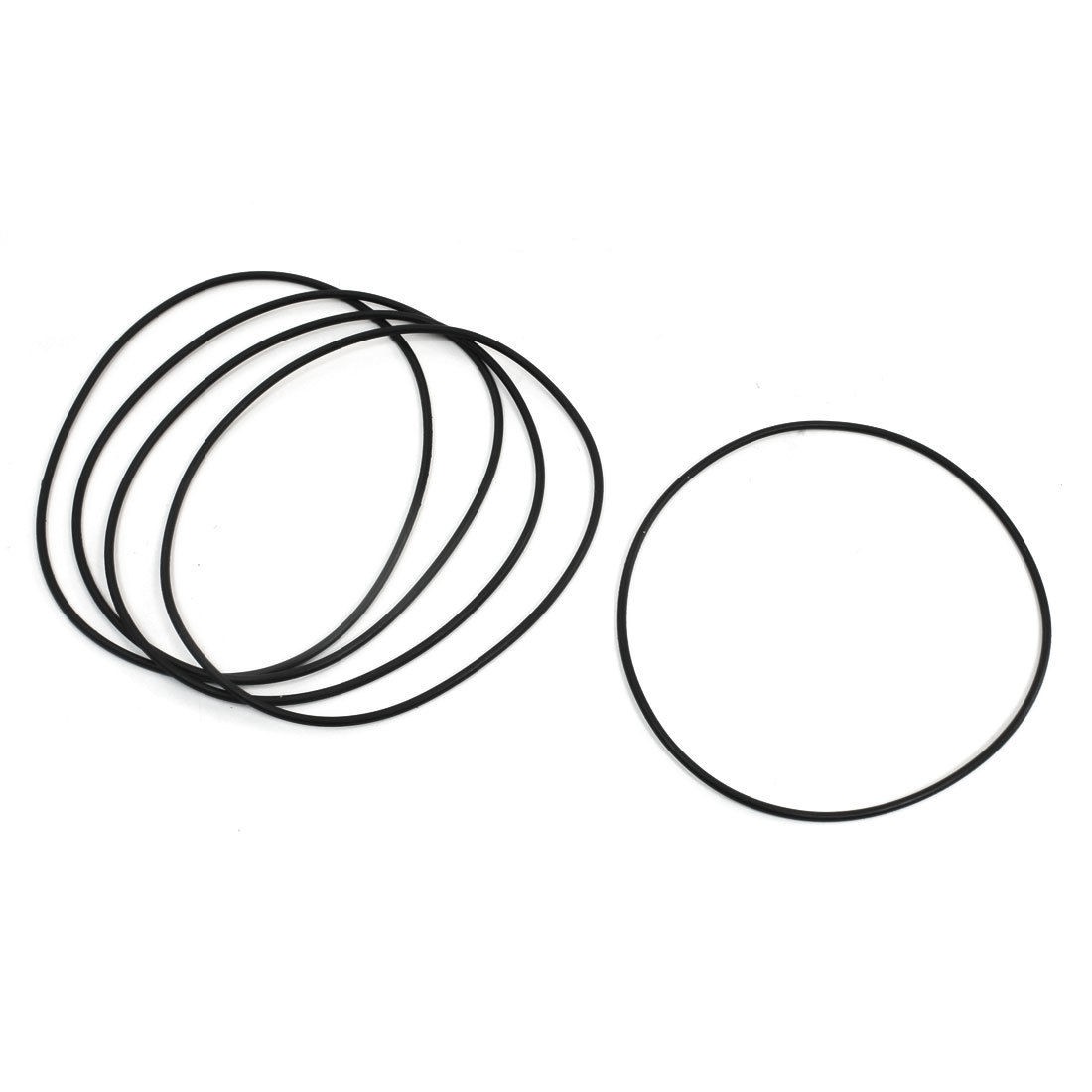 92mm x 88mm x 2mm Rubber Oil Seal O Ring Gasket Washer Black 5Pcs
