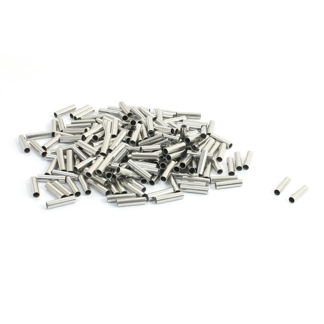 200Pcs EN2508 Model Tin Coated Tube Bare Terminal 14AWG Electric Wire Connector