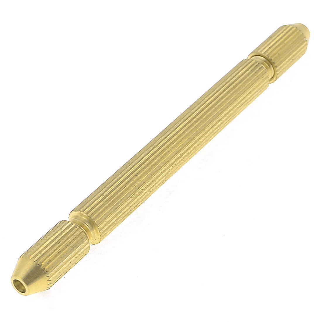 Gold Tone Brass Drill Bit Dia 1-1.5mm Double Mouth Pin Vise Hand Chuck