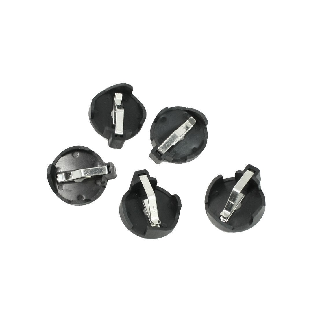 CR2016 2025 2032 Dual Button Battery Holder Socket Black 5 Pcs