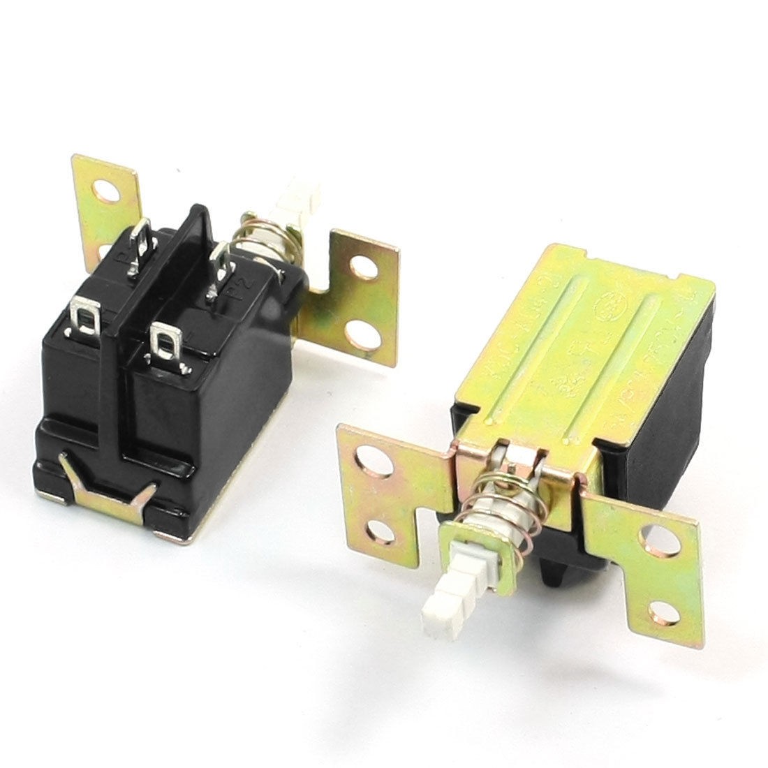 2 Pcs KDC Type DPST Latching Action Push Button Power Switch 250VAC 5A