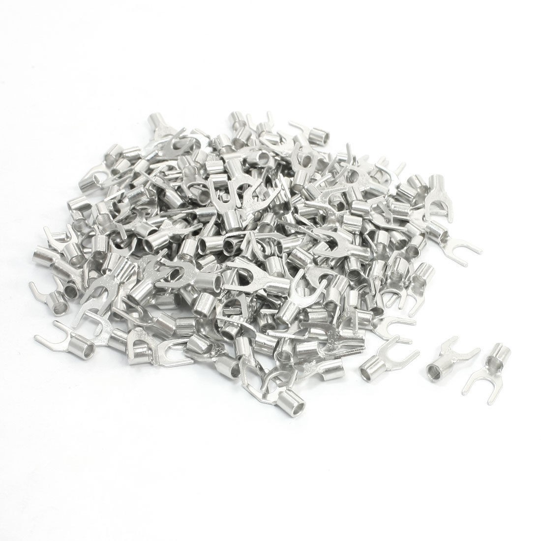 200pcs Uninsulated Furcate Fork Terminals Cable Lug AWG 14-12 SNB3.5-5
