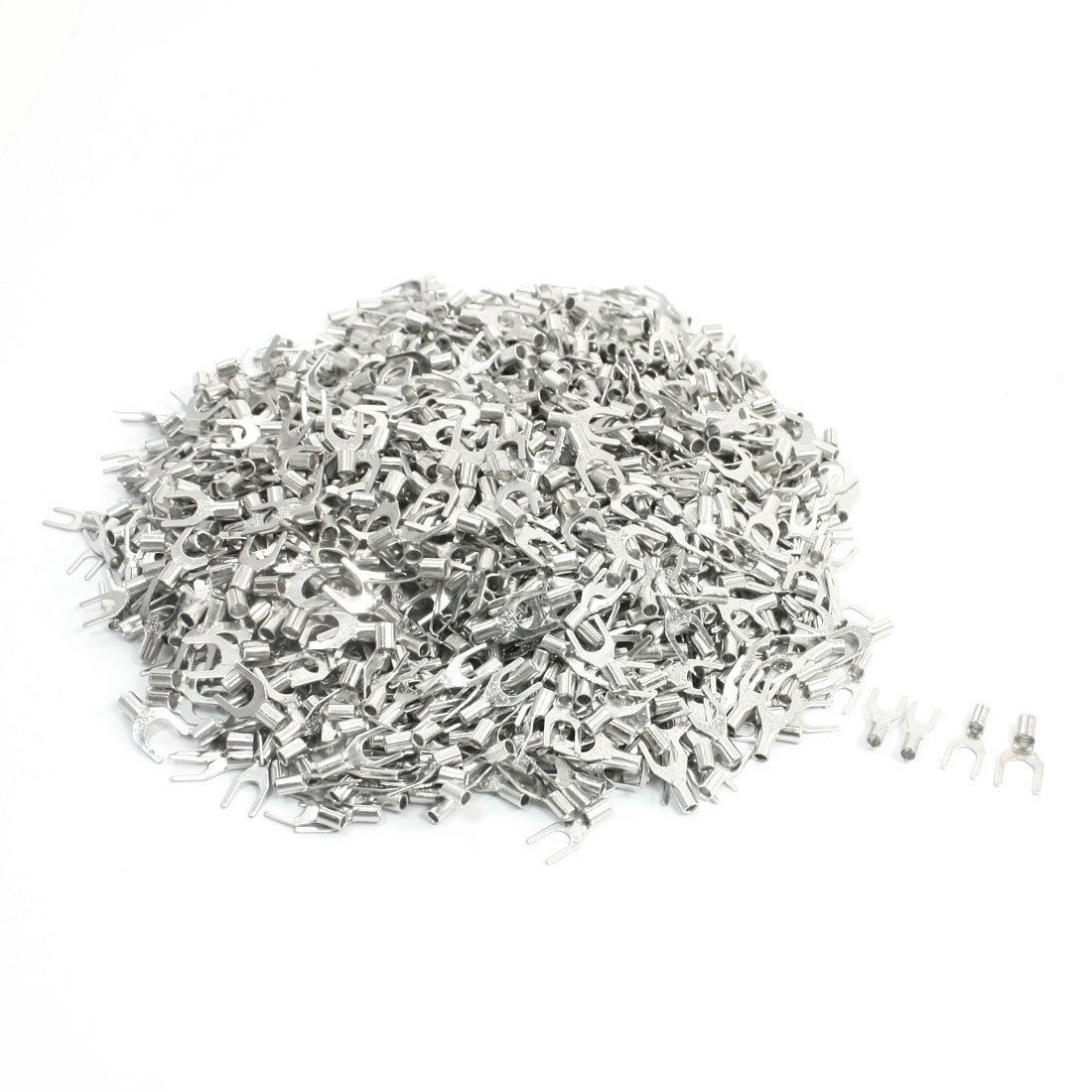 1200Pcs Fork Type Non-Insulated Spade Terminals AWG16-14 AWG22-16