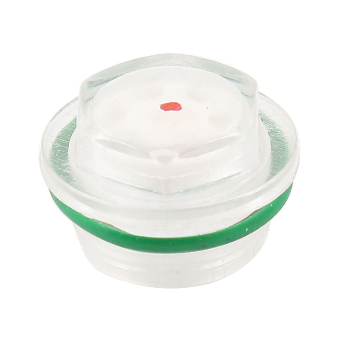 Green Rubber Washer Clear Plastic Oil Level Sight Glass 1.1" for Air Compressor