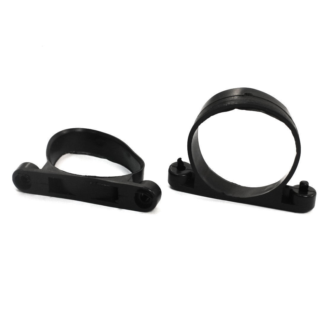 40mm Dia Plastic Motor Mounting Bracket Fixing Support Stand Black 2 Pcs