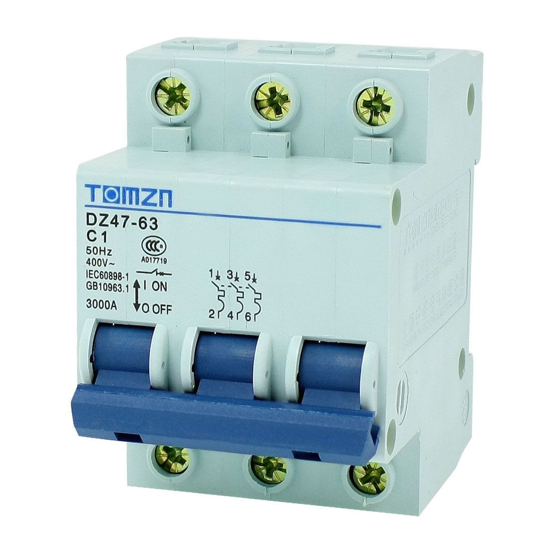 AC 400V 1A 3 Poles 3P Overload Protection MCB Mini Circuit Breaker