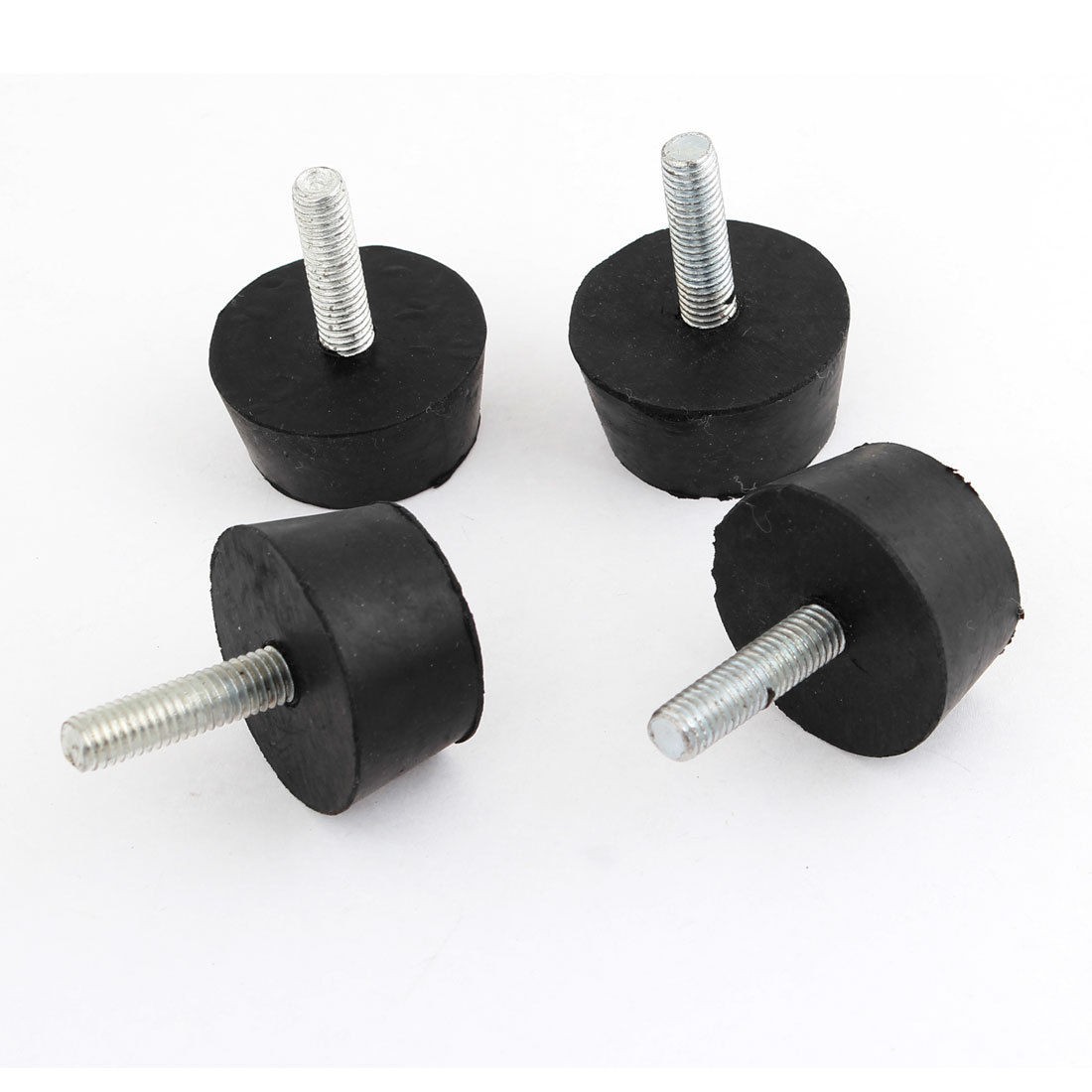 4 Pcs Rubber Screw On Type M8 40mm Head Diameter Handle Knob Black